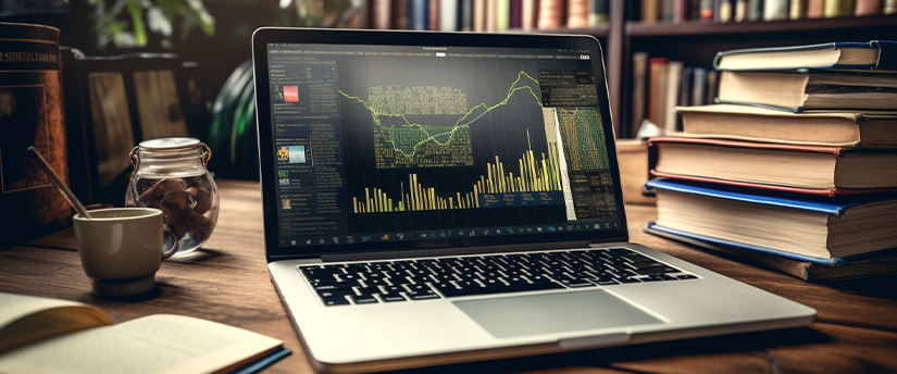 Un operador de Forex que estudia libros y aprende el arte de operar en Forex para ganar dinero en los mercados financieros.