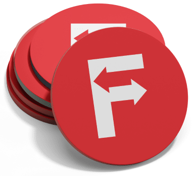 Posavasos rojo con logotipo IFX blanco