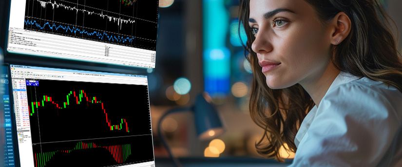 Trader analyzing volatile charts while preparing to trade gold XAUUSD during uncertain market conditions
