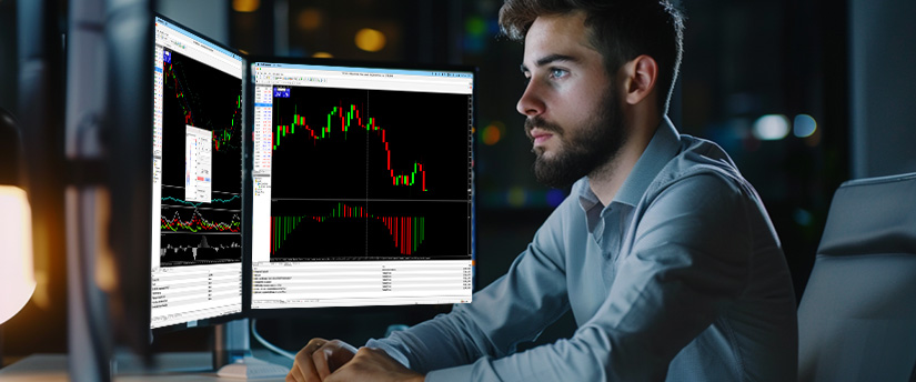 Visual of cognitive and emotional biases affecting trading decisions, highlighting psychological challenges